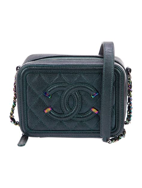 Chanel Filigree Vanity Clutch w/ Chain 